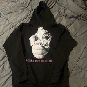 Black Hoodie with Graphic Print